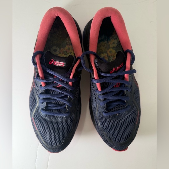 Asics Gel Cumulus 19 Lace Up Running Shoes Womens 6.5 Blue Pink Athleisure Gym - Picture 6 of 7